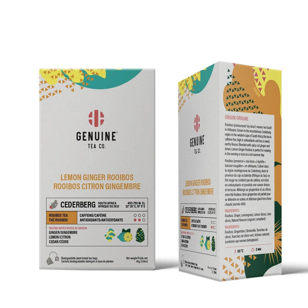 Lemon Ginger Rooibos Pyramid Tea Bags - Rocanini Coffee Roasters